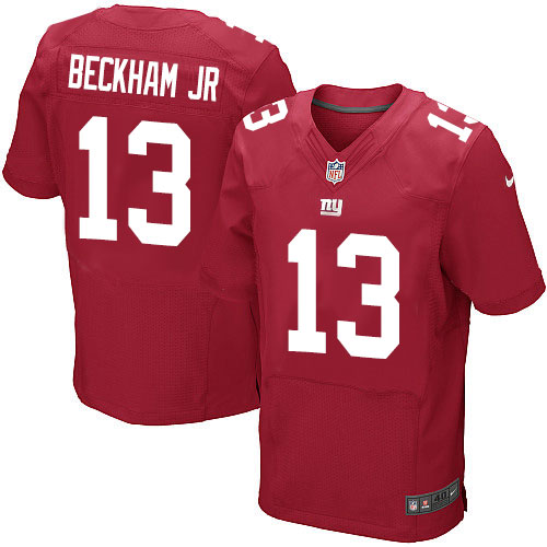 Men's Elite Odell Beckham Jr Nike Jersey Red Alternate - #13 NFL New York Giants